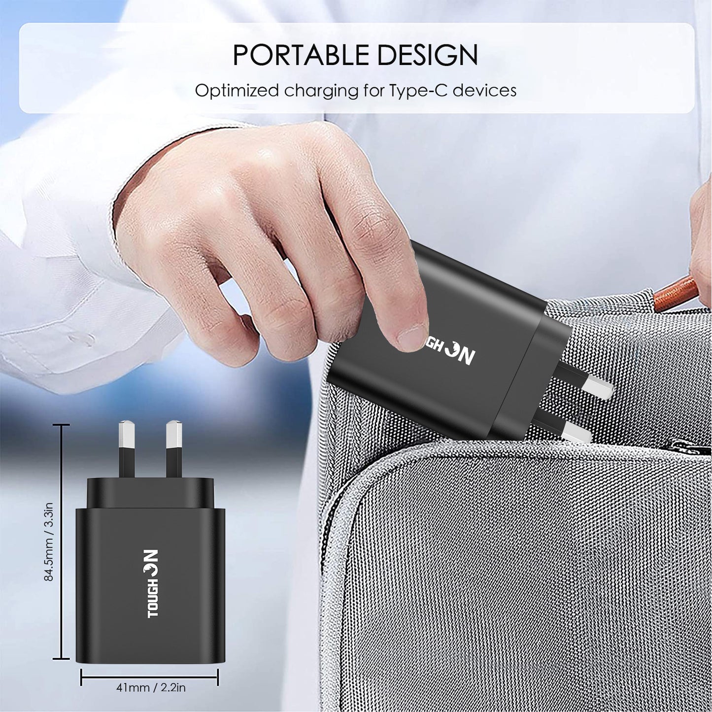 2 Pack Tough On Wall Charger 30W USB C Charge PD 3.0