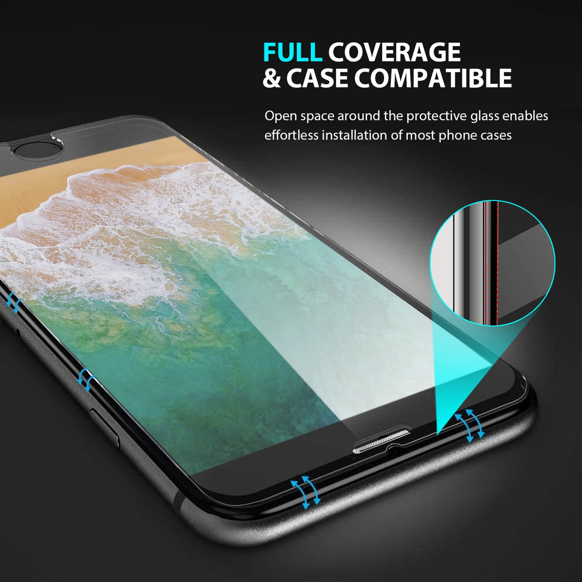 iPhone 8 Plus & iPhone 7 Plus Tempered Glass Screen Protector Tough on Double Strong