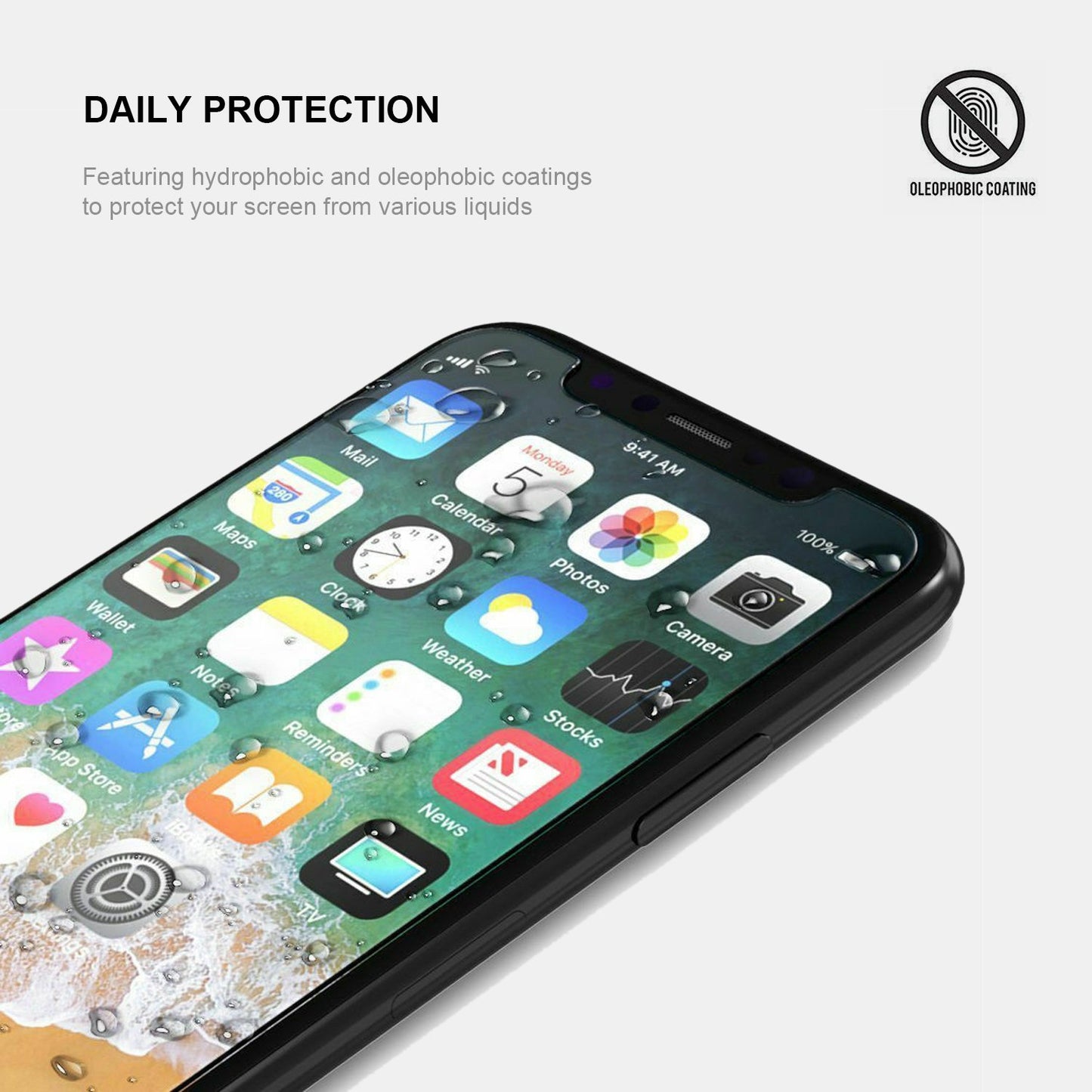 iPhone XS & X Tempered Glass Screen Protector Tough on Double Strong