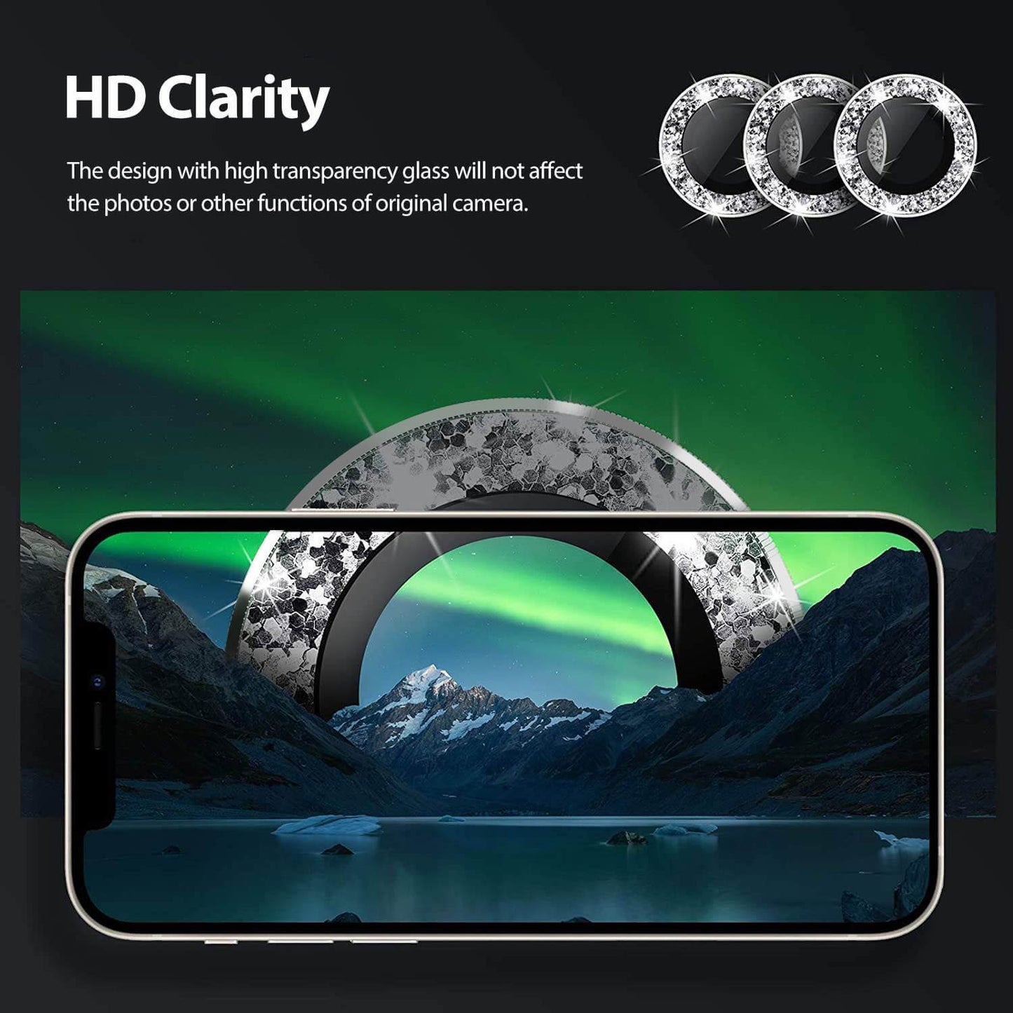 Tough On iPhone 13 Pro Camera Lens Protector Crystal Silver - Toughonstore