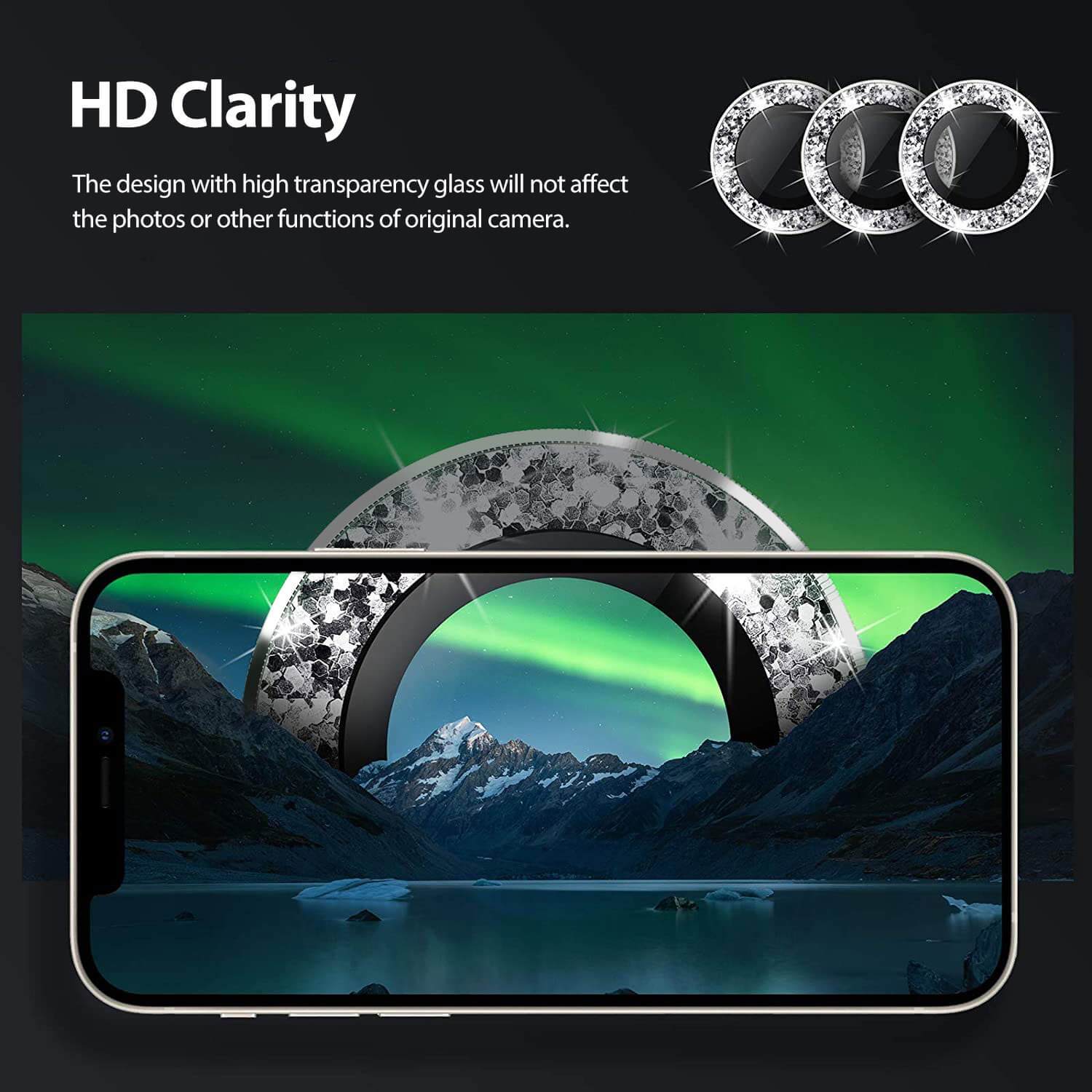 Tough On iPhone 13 Pro Camera Lens Protector Crystal Silver - Toughonstore