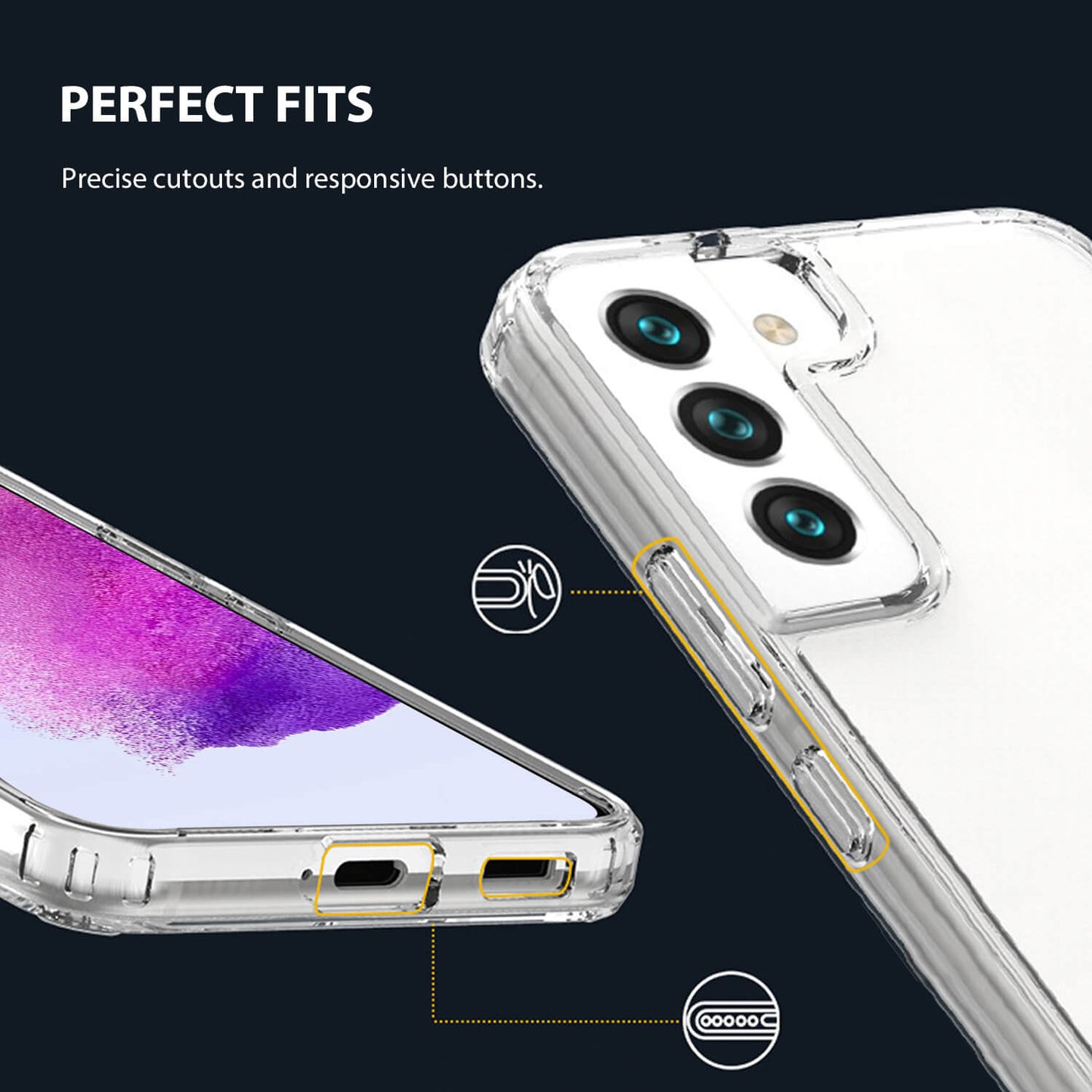 Tough On Samsung Galaxy S21 FE 5G Case Clear Shockproof Protector