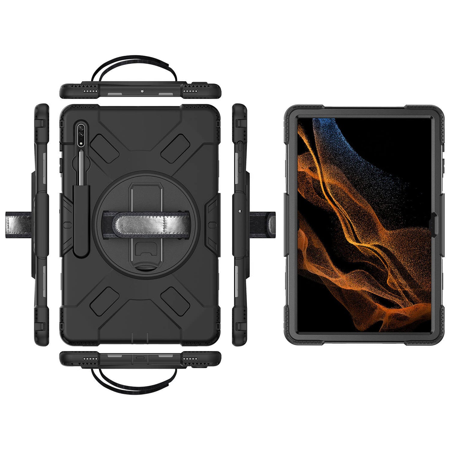 Tough On Samsung Galaxy Tab S9 Ultra / S8 Ultra Case Rugged Protection Black