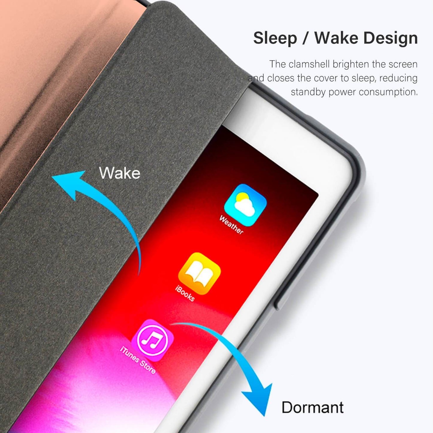 Tough On iPad 9 / 8 / 7th Gen 10.2 inch Case Smart Cover Rose Gold with Clear Back