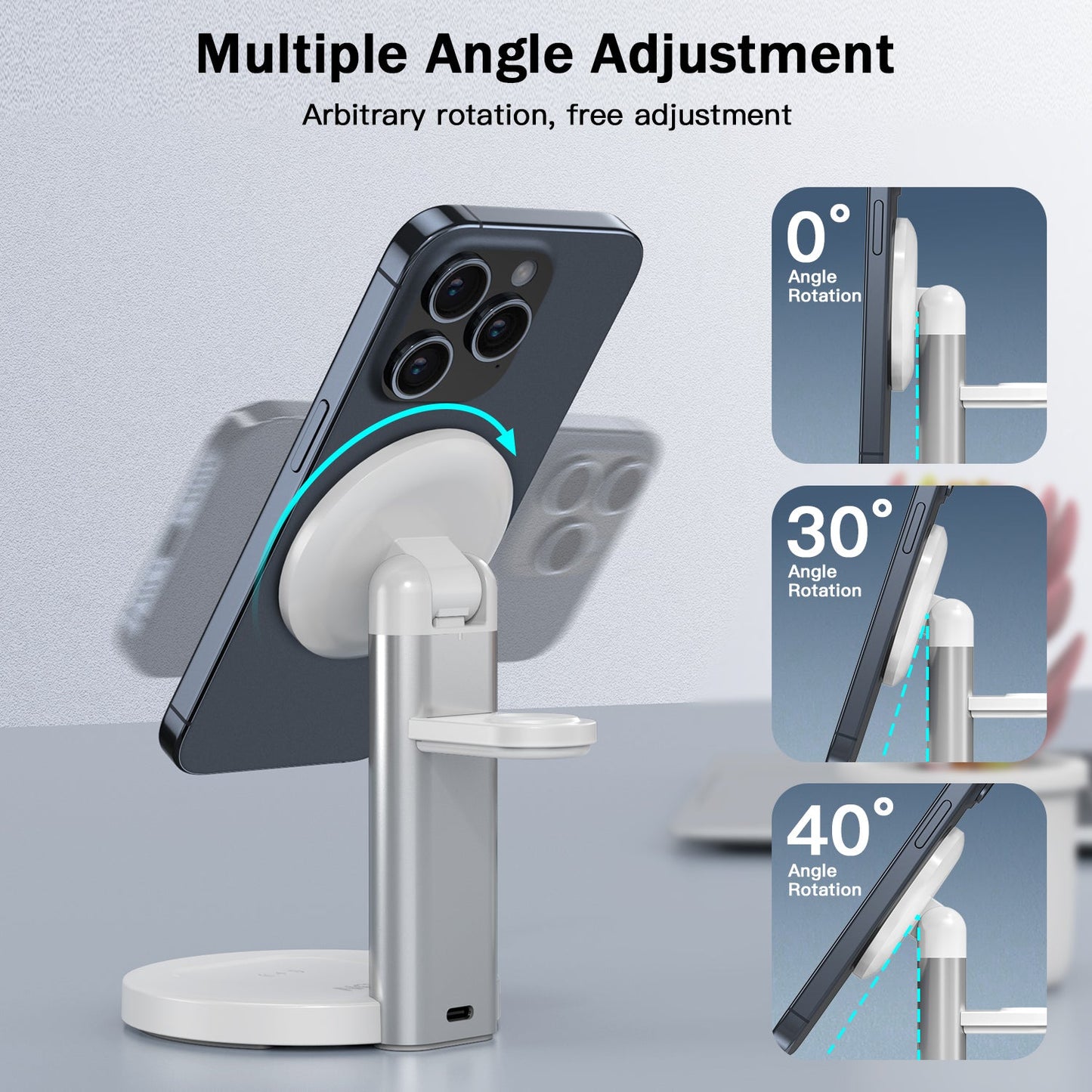 Tough On Magnetic 3 in 1 Wireless Charger Stand Station with Magsafe