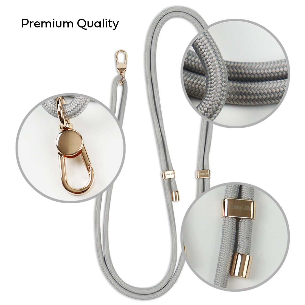 Tough On CrossBody Rope Phone Strap with Card Gray