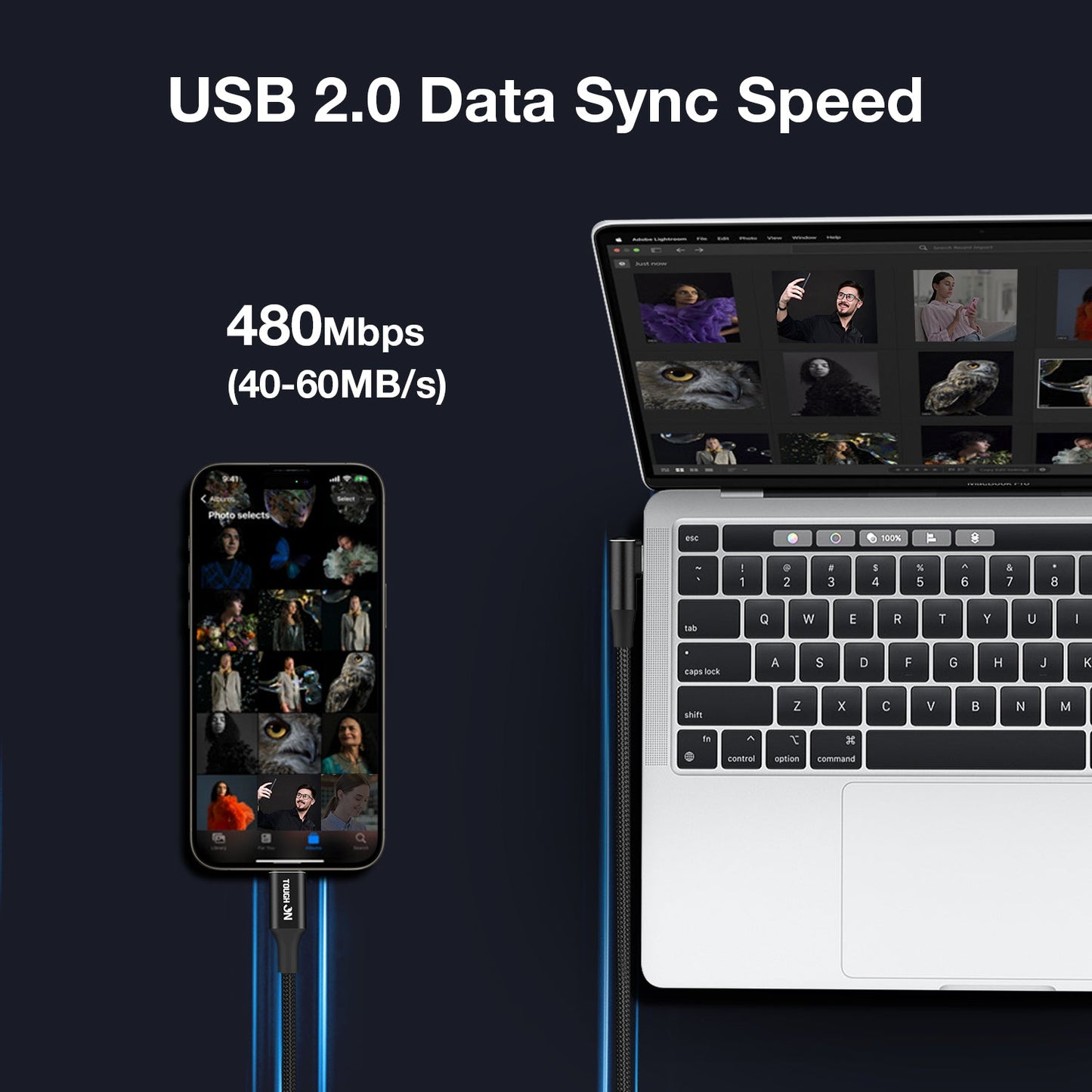 Tough On USB C to USB C Charger Cable 100W Type C Fast Charging Cable