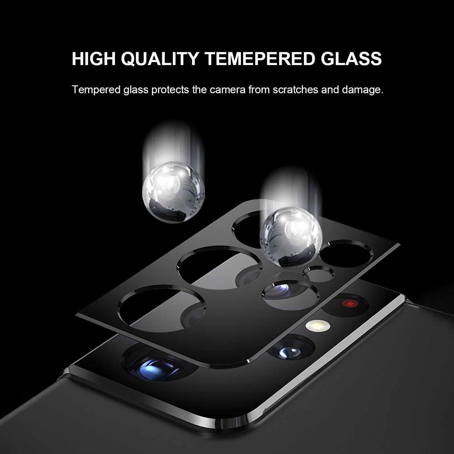 Tough On Samsung Galaxy S21 Plus 5G Tempered Glass Camera Protector Black