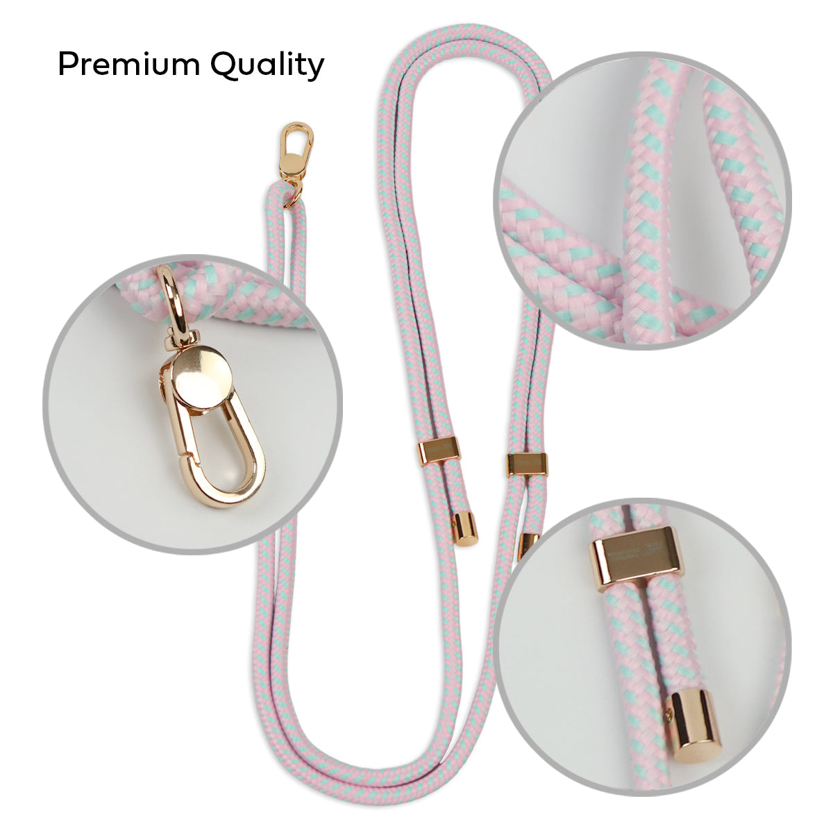 Tough On CrossBody Rope Phone Strap with Card Prismatic