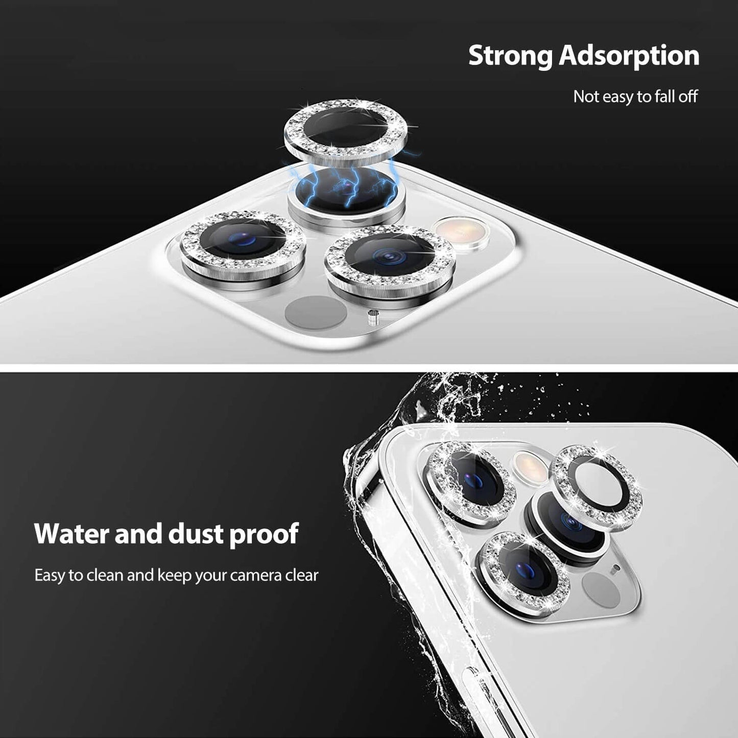 Tough On iPhone 13 Pro Camera Lens Protector Crystal Silver - Toughonstore