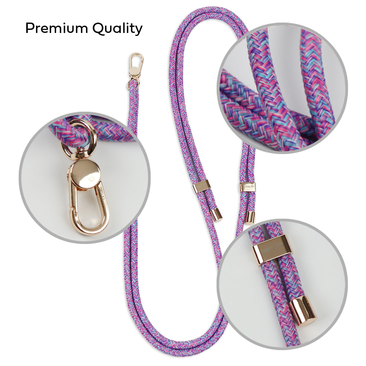 Tough On CrossBody Rope Phone Strap with Card Lavender