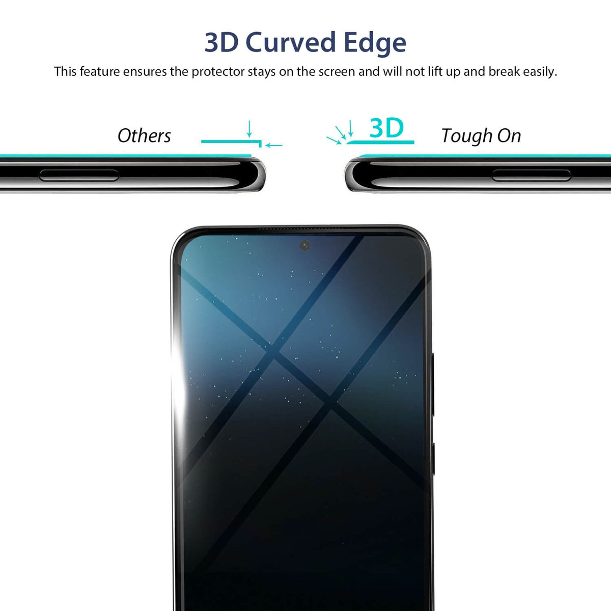Tough On Samsung Galaxy S22 Plus 5G Full Tempered Glass Screen Protector