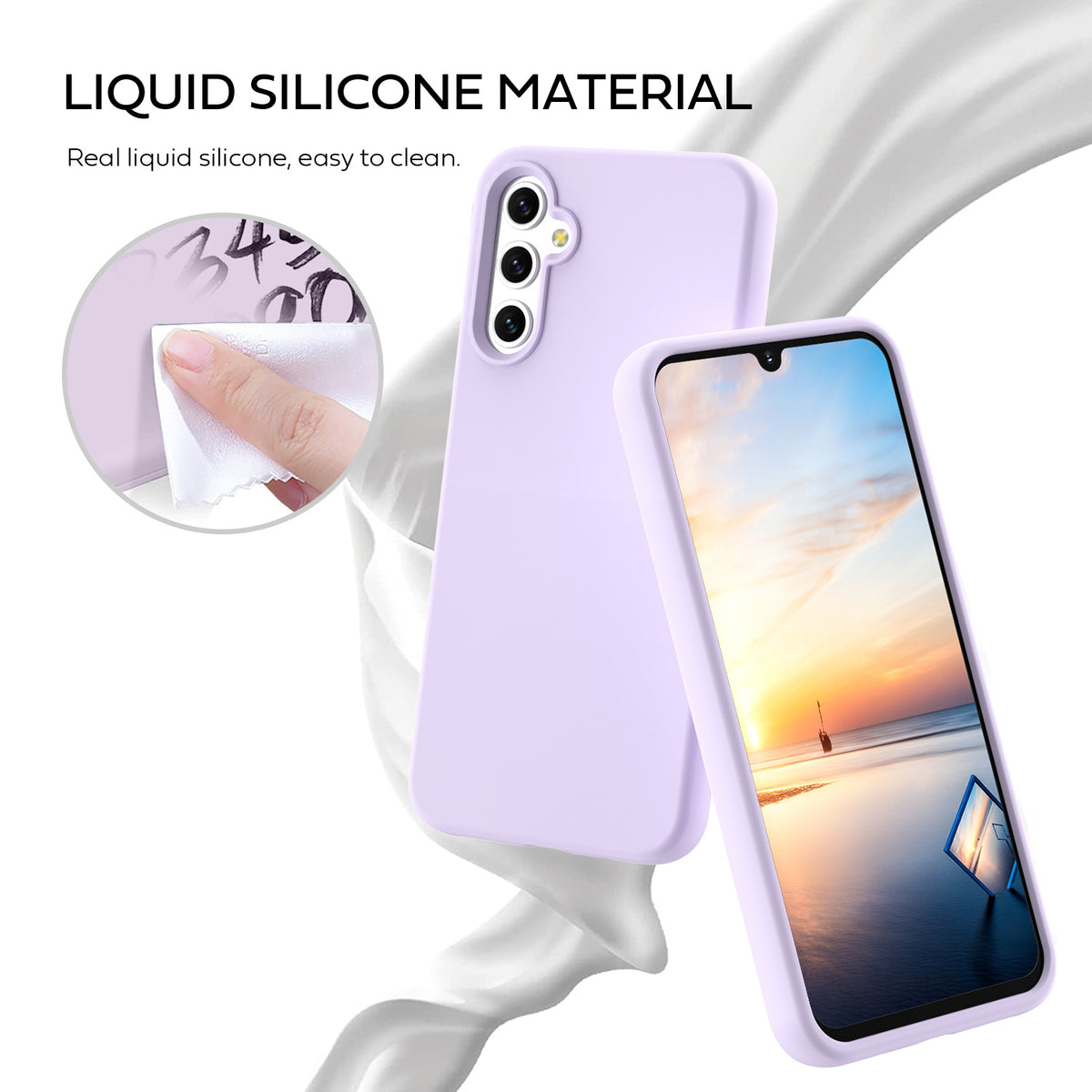 Tough On Samsung Galaxy A14 5G Silicone Case Light Purple