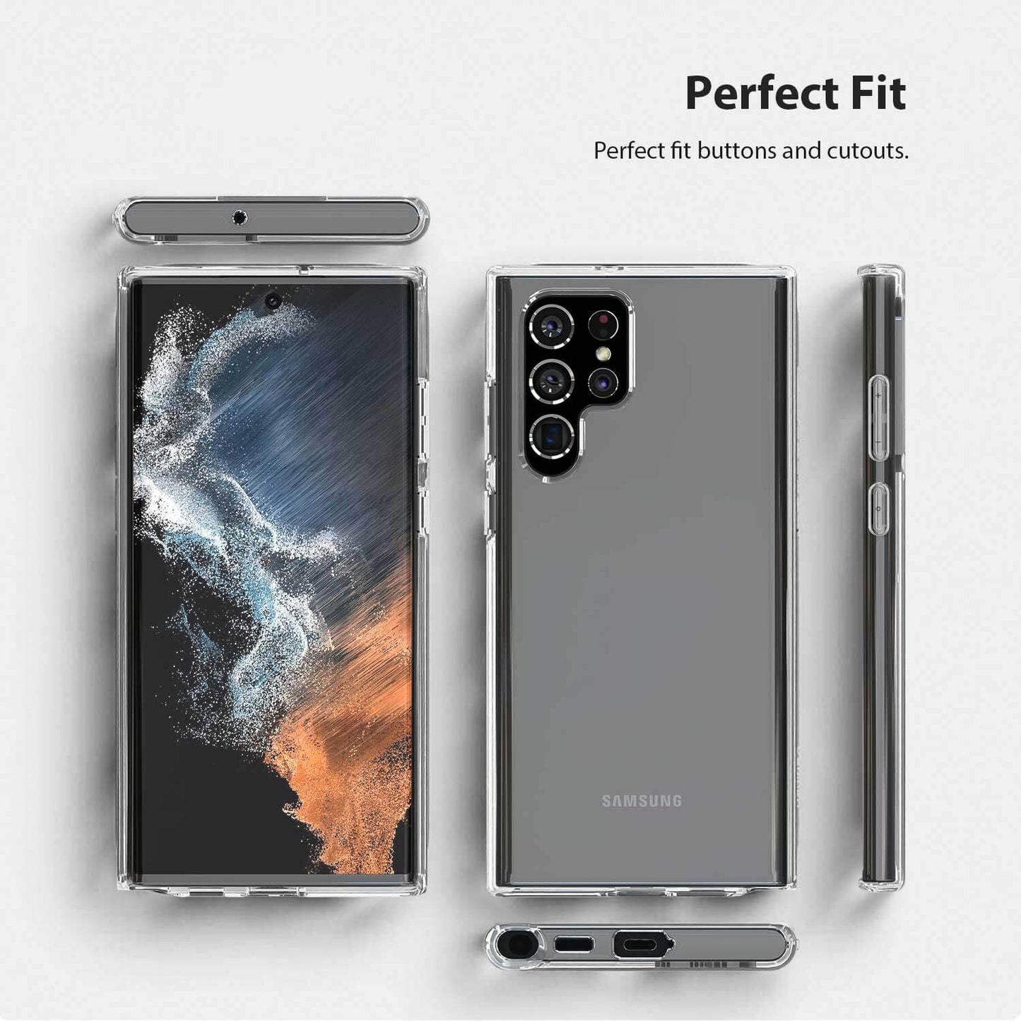Tough On Samsung Galaxy S22 Ultra 5G Case Clear Shockproof Protector