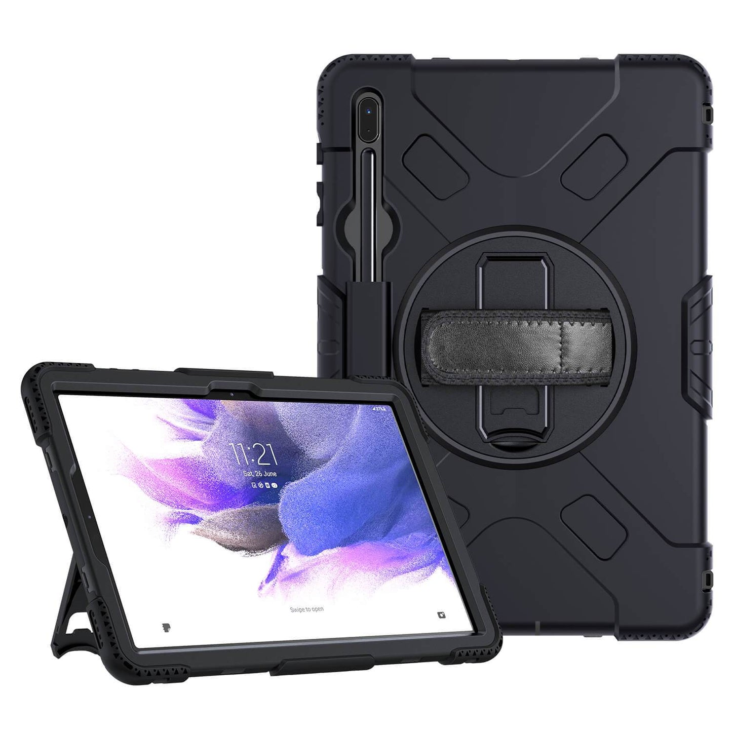 Tough on Samsung Galaxy Tab S7 FE Case Rugged Protection Black - Toughonstore