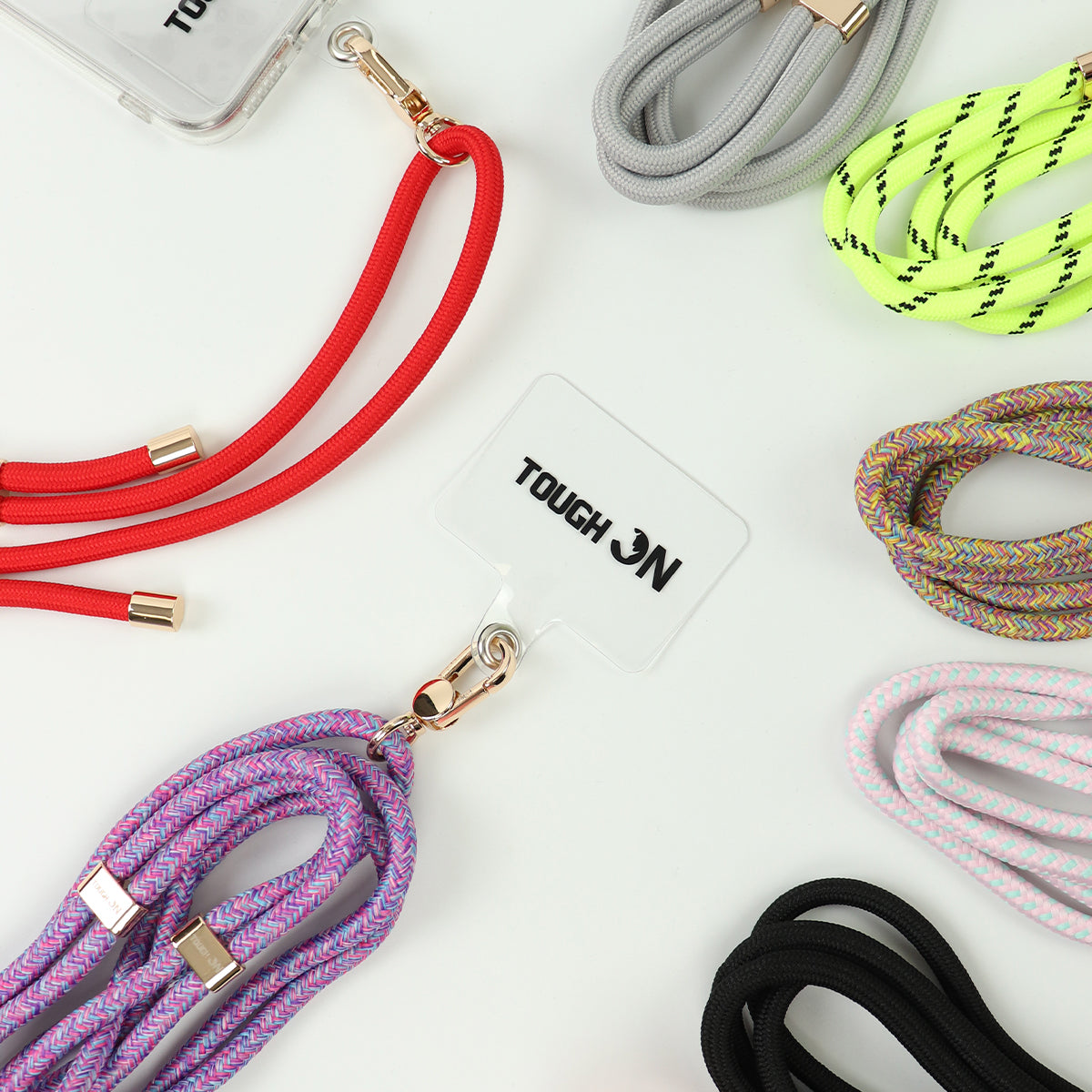 Tough On CrossBody Rope Phone Strap with Card Gray