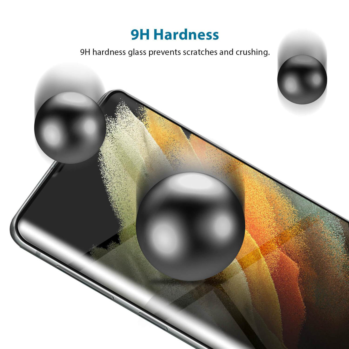 Tough On Samsung Galaxy S21 Ultra 5G Tempered Glass Screen Protector Black