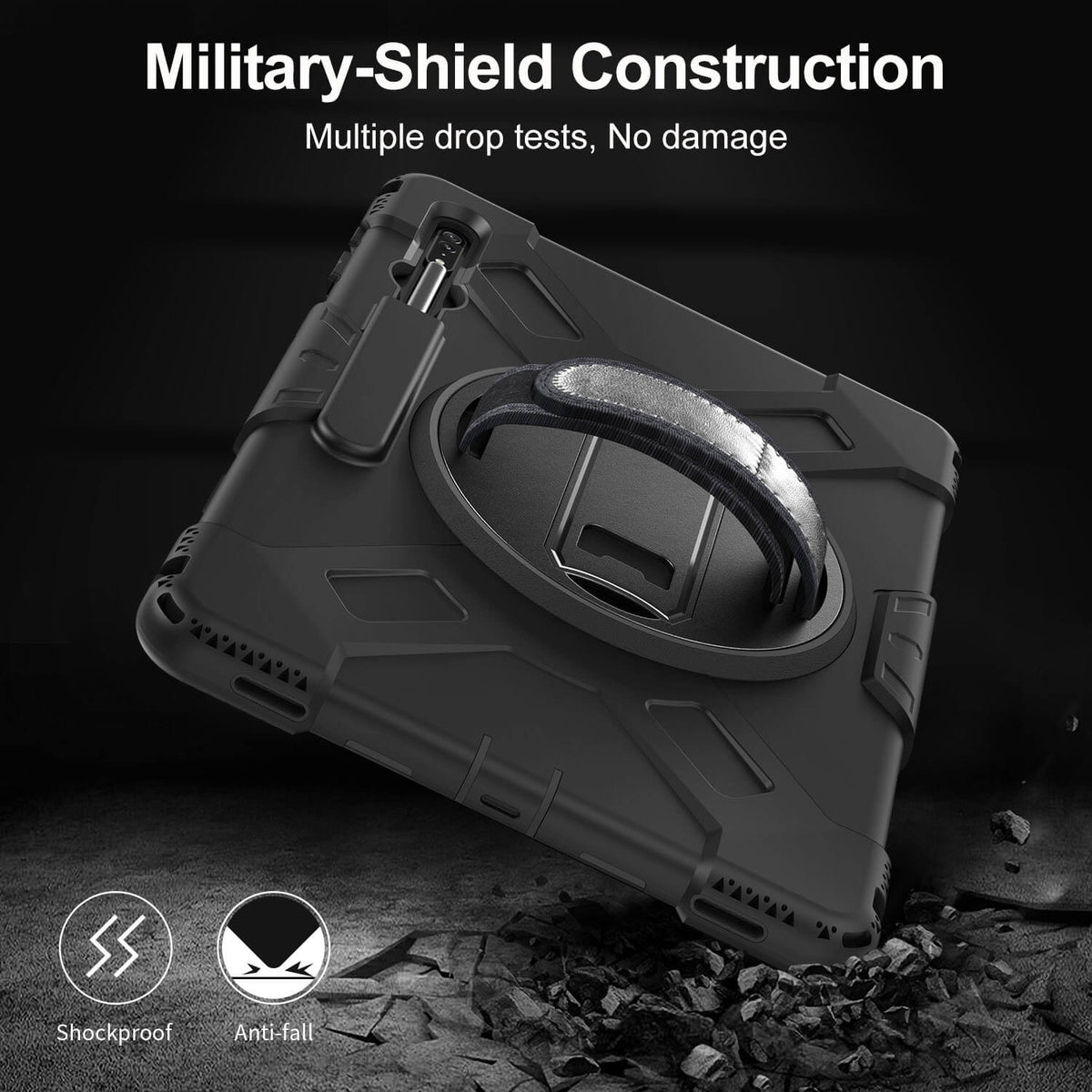 Tough On Samsung Galaxy Tab S9 Ultra / S8 Ultra Case Rugged Protection Black