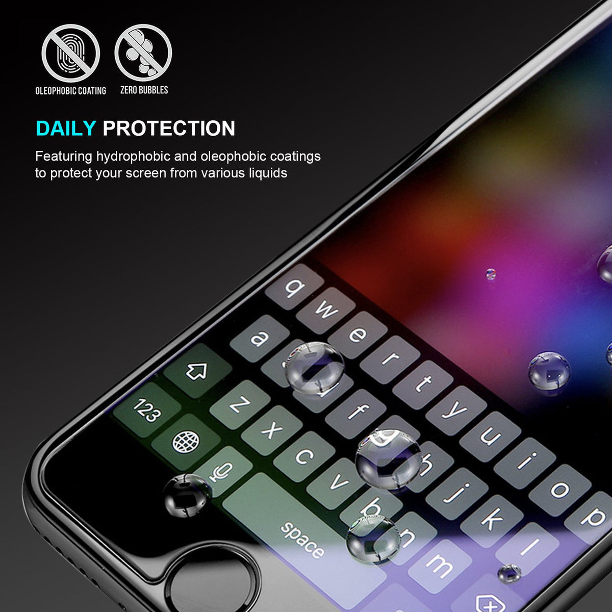 iPhone 8 Plus & iPhone 7 Plus Tempered Glass Screen Protector Tough on Double Strong