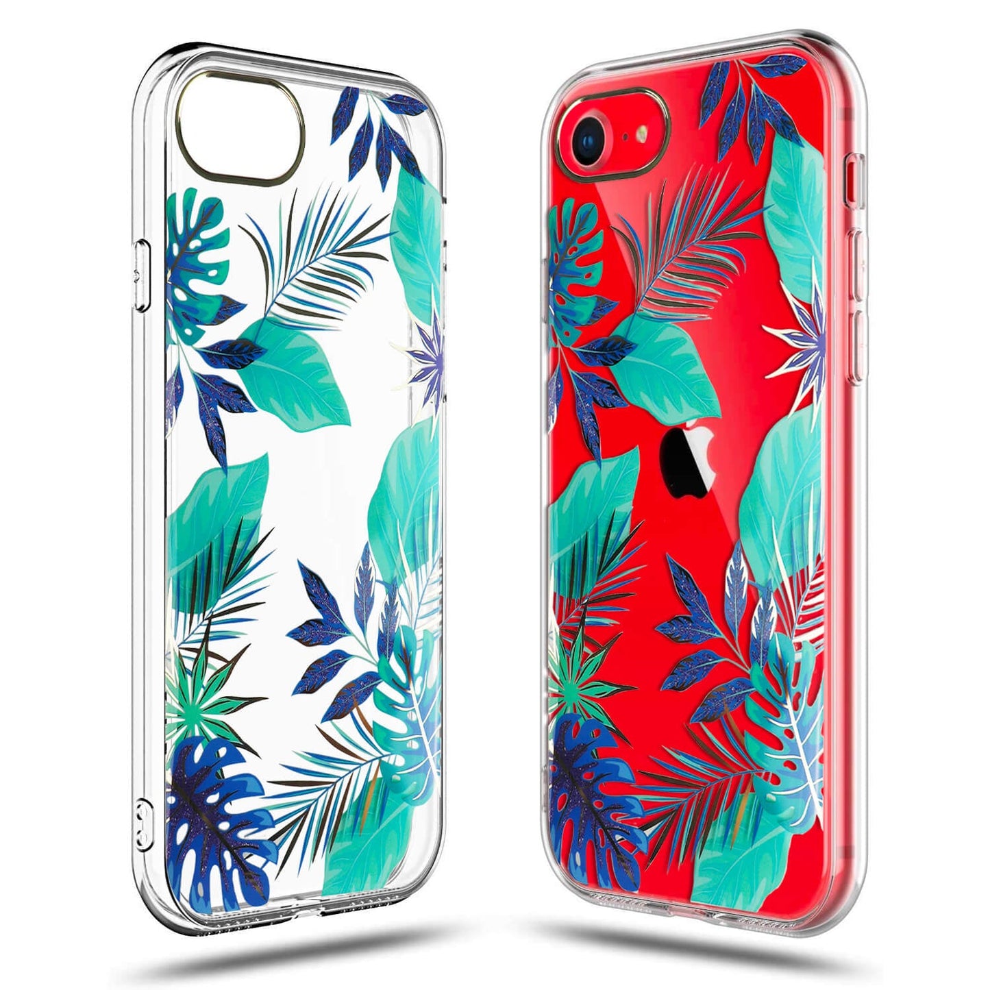 Tough On iPhone SE 2022/2020/8/7/6 Protector Blue Leaf Case
