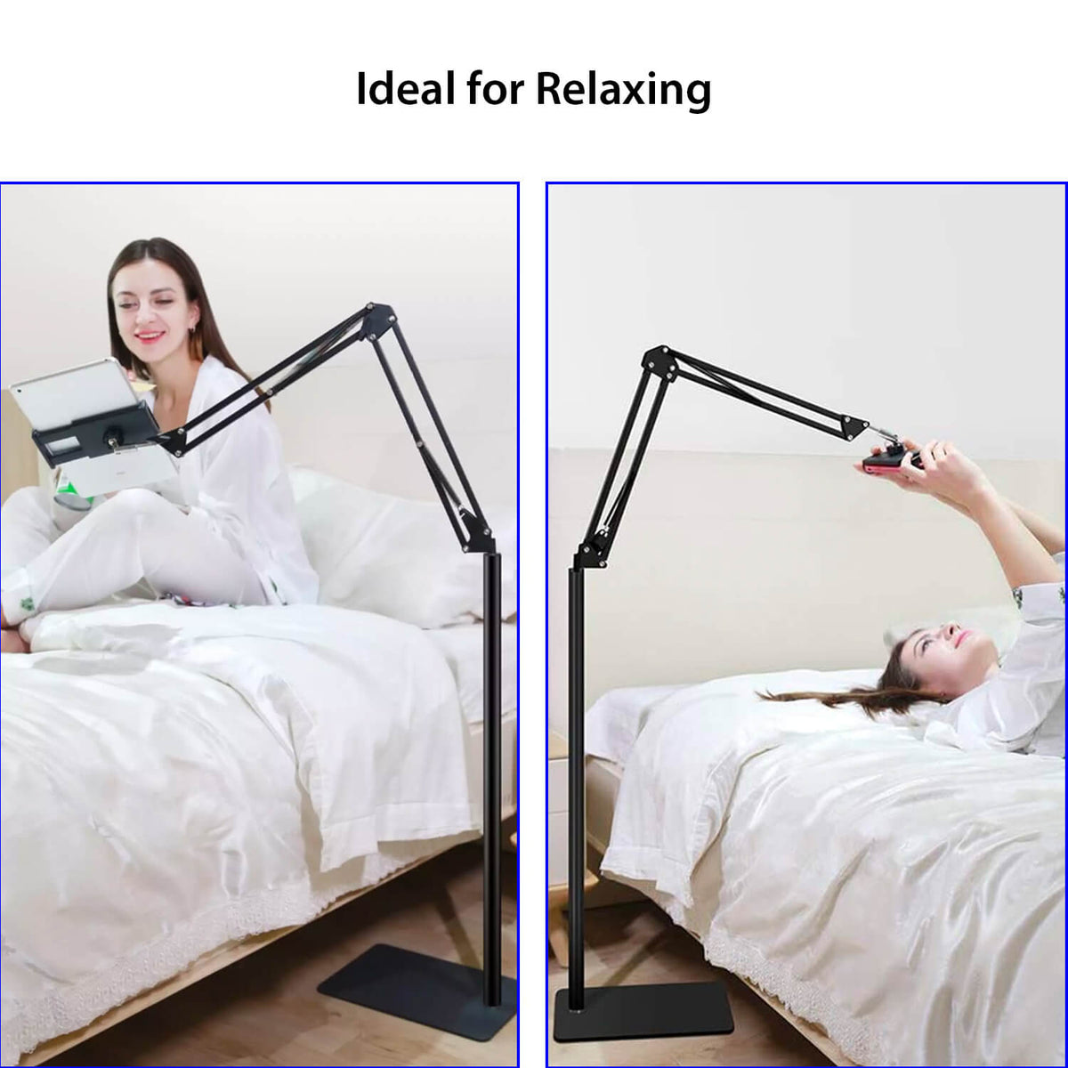 Tough On Adjustable Floor Stand With Phone & Tablet Holder