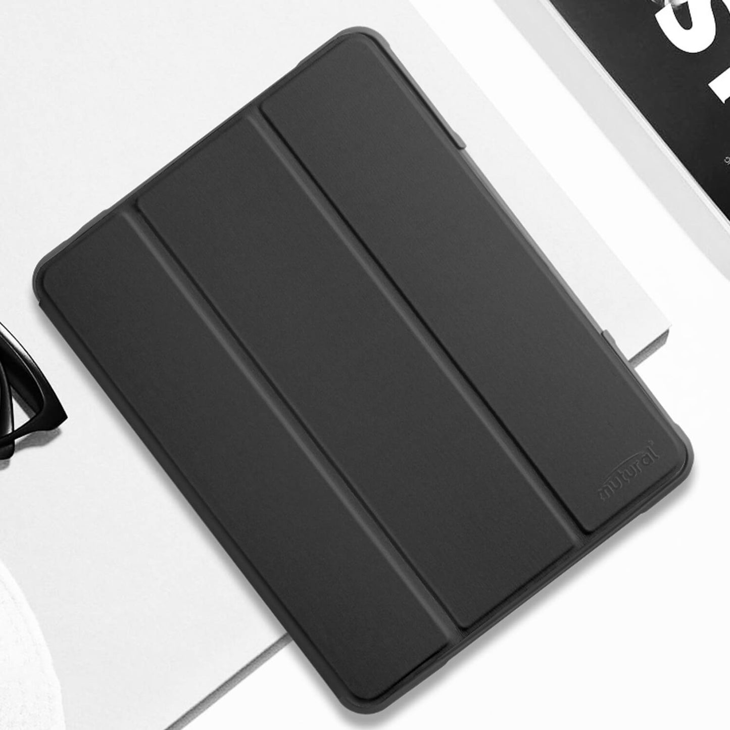 Tough On iPad 7 / 8 / 9th Gen 10.2 inch Case Smart Cover Black with Clear Back