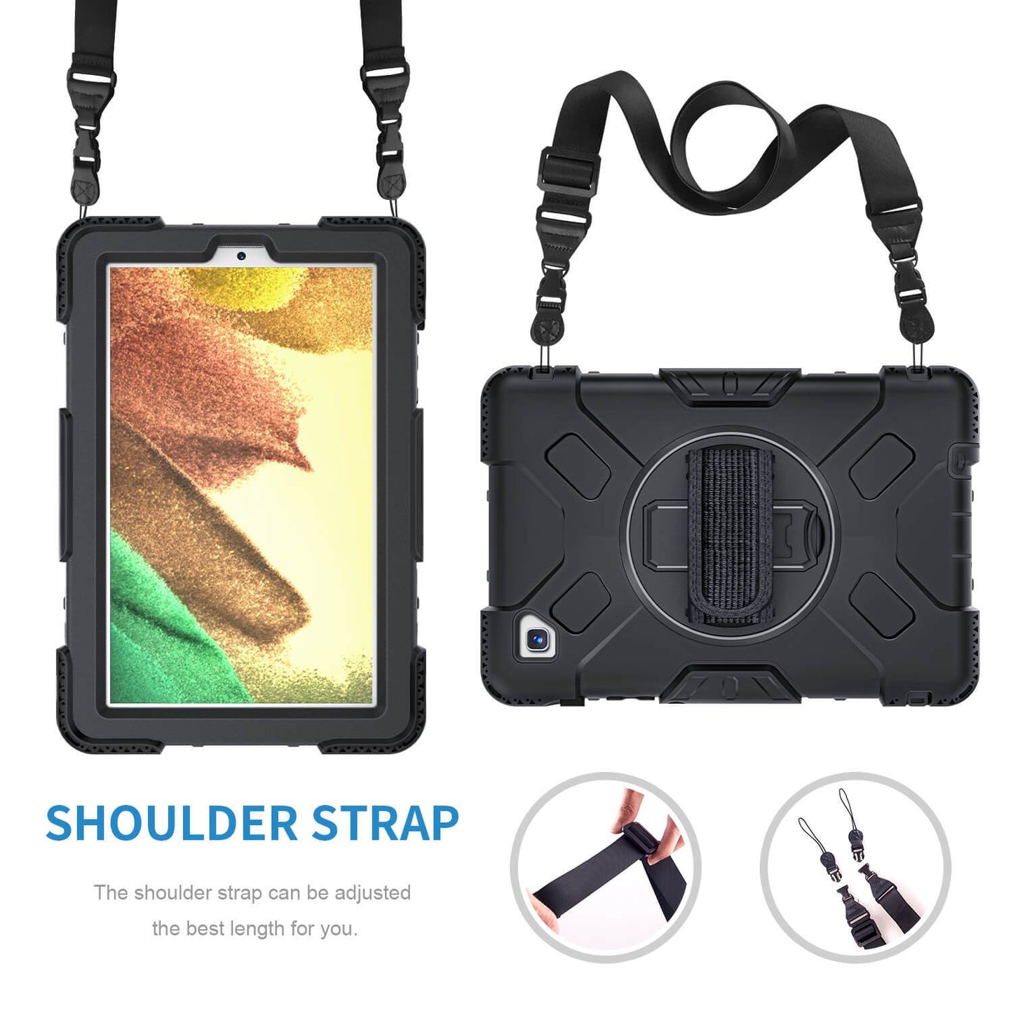 Tough On Samsung Galaxy Tab A7 Lite Case Rugged Protection Black - Toughonstore