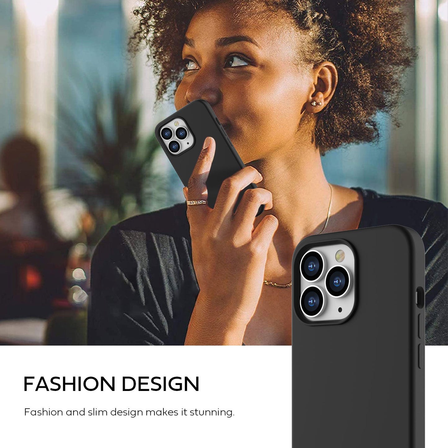 Tough On iPhone 14 Pro Strong Liquid Silicon Case Black