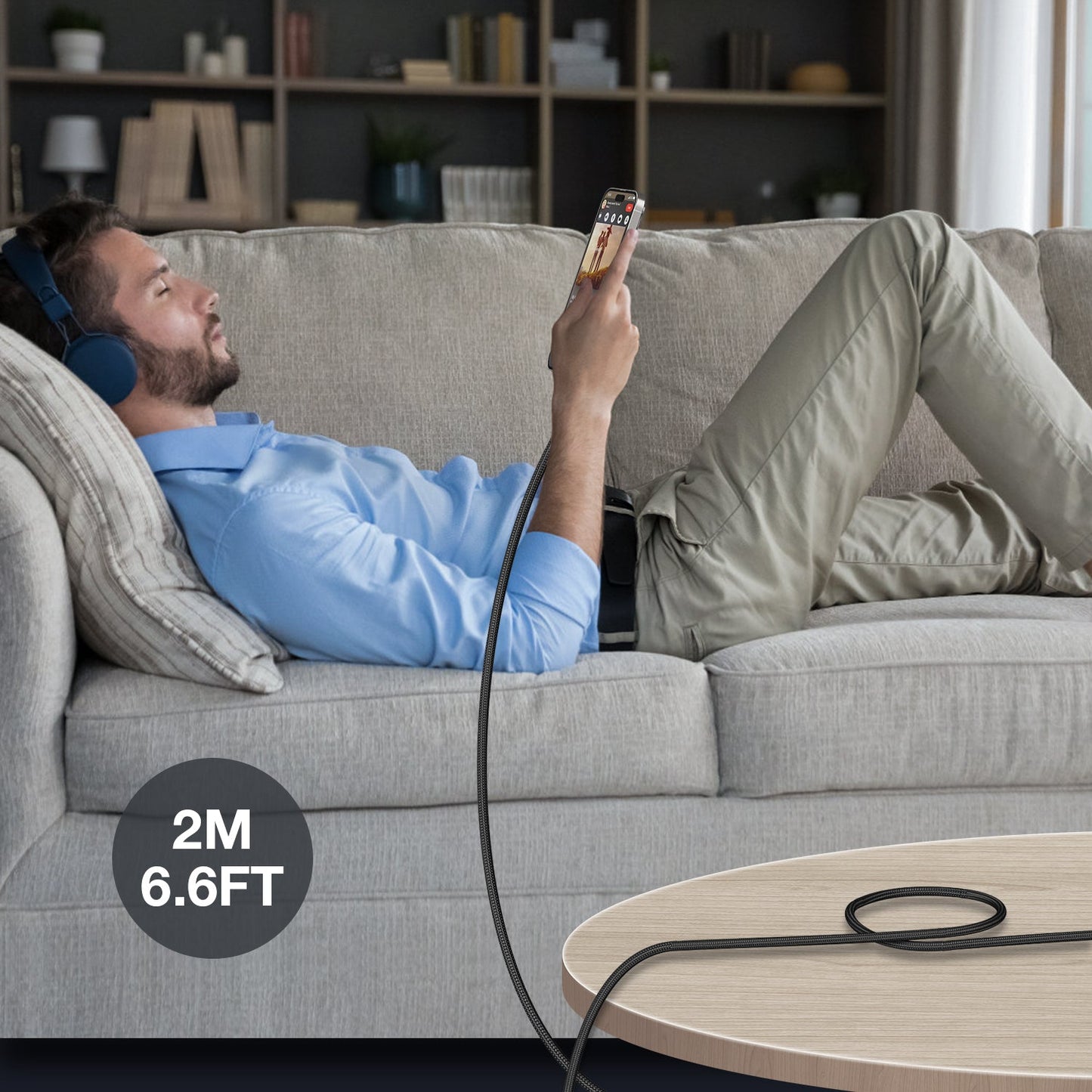Tough On USB C to USB C Charger Cable 100W Type C Fast Charging Cable