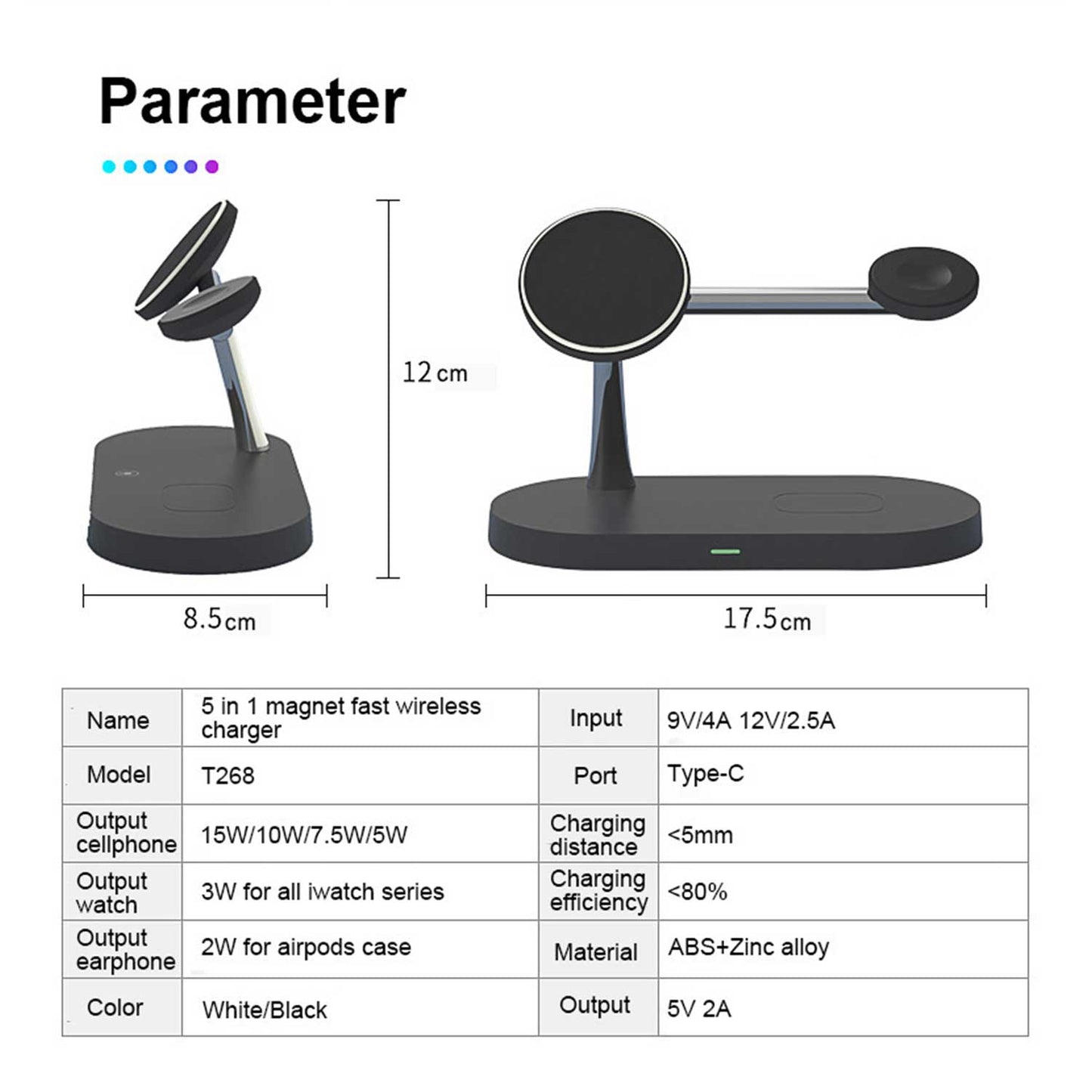 Tough On 5 in 1 Magnetic MagSafe Wireless Charger Stand Dock