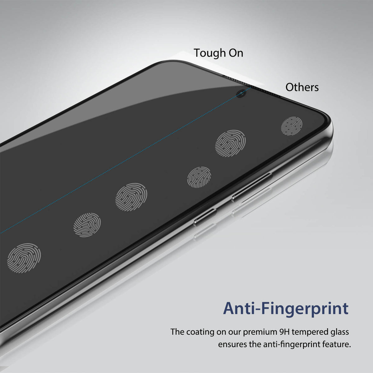 Tough On Samsung Galaxy S22 Plus 5G Tempered Glass Screen Protector Black
