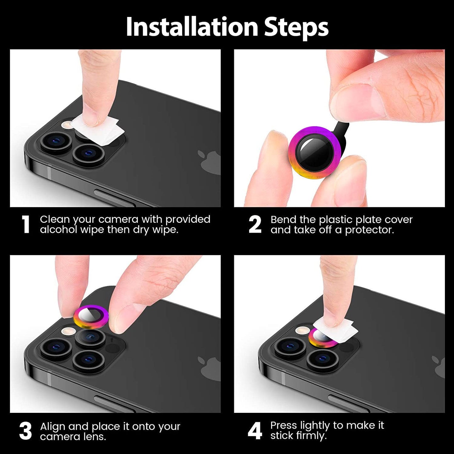 Tough On iPhone 14 Pro / 14 Pro Max Camera Lens Iridescent
