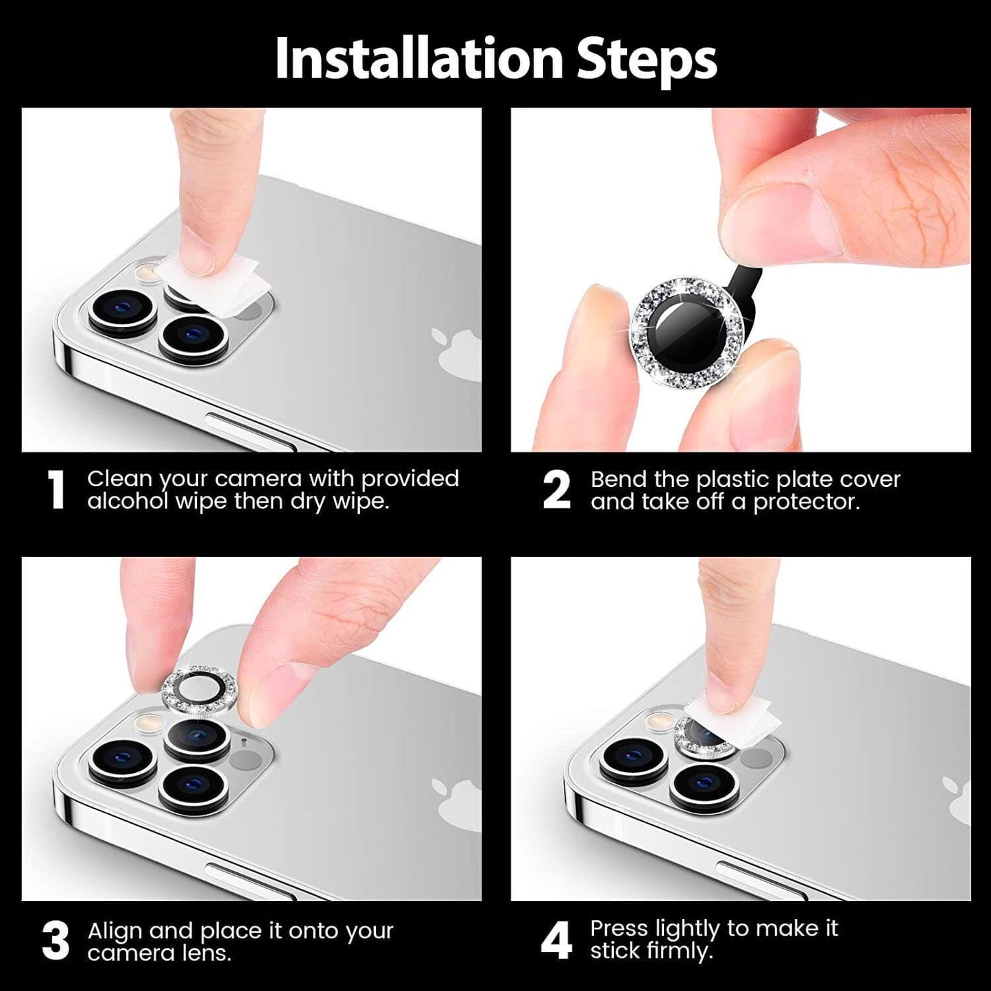 Tough On iPhone 13 Pro Camera Lens Protector Crystal Silver - Toughonstore