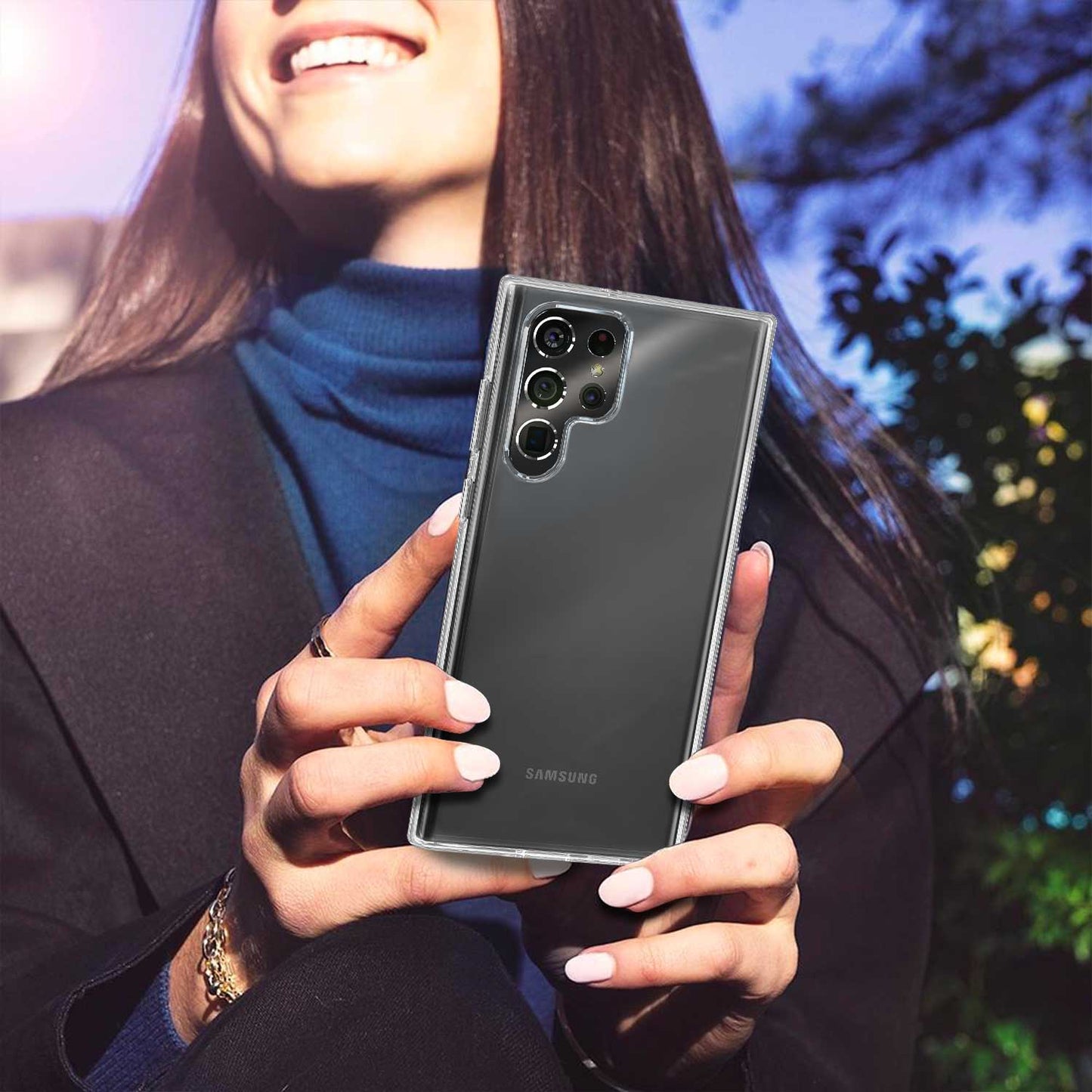 Tough On Samsung Galaxy S22 Ultra 5G Case Clear Shockproof Protector