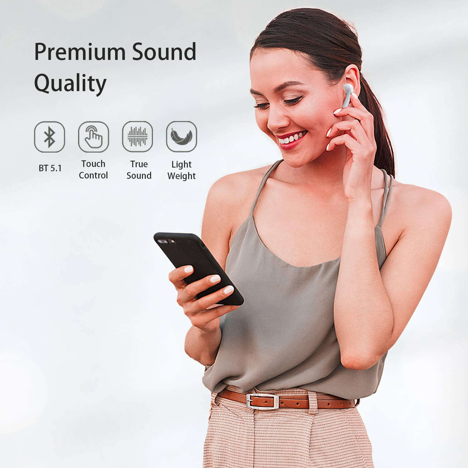 Tough on Bluetooth Earphones HE-080 White - Toughonstore