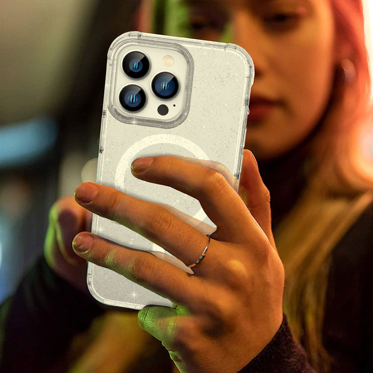 Tough On iPhone 13 Pro Case Glitter Stardust with Magsafe