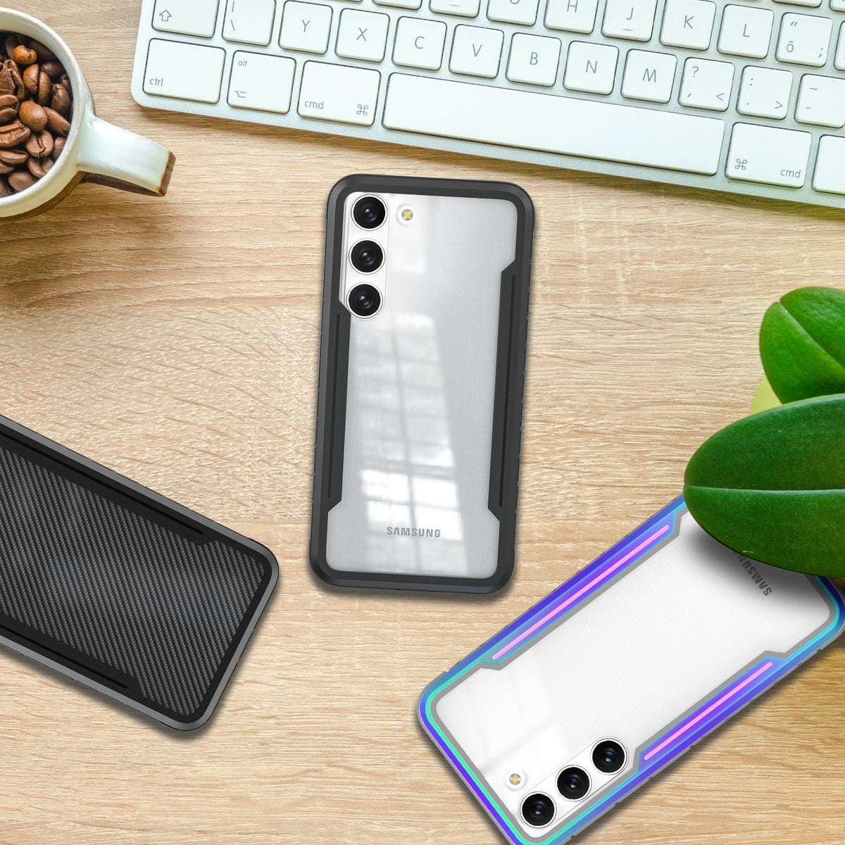 Tough On Samsung Galaxy S23 Plus 5G Case Iron Shield Carbon Fiber