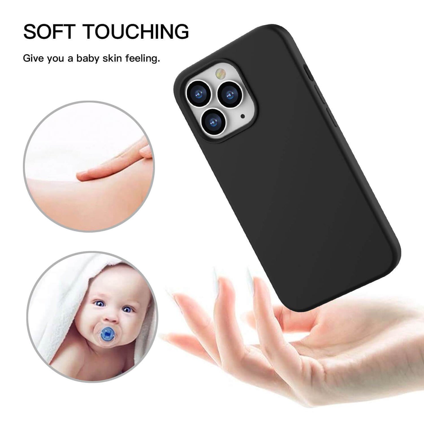 Tough On iPhone 13 Pro Case Strong Liquid Silicone Case Black