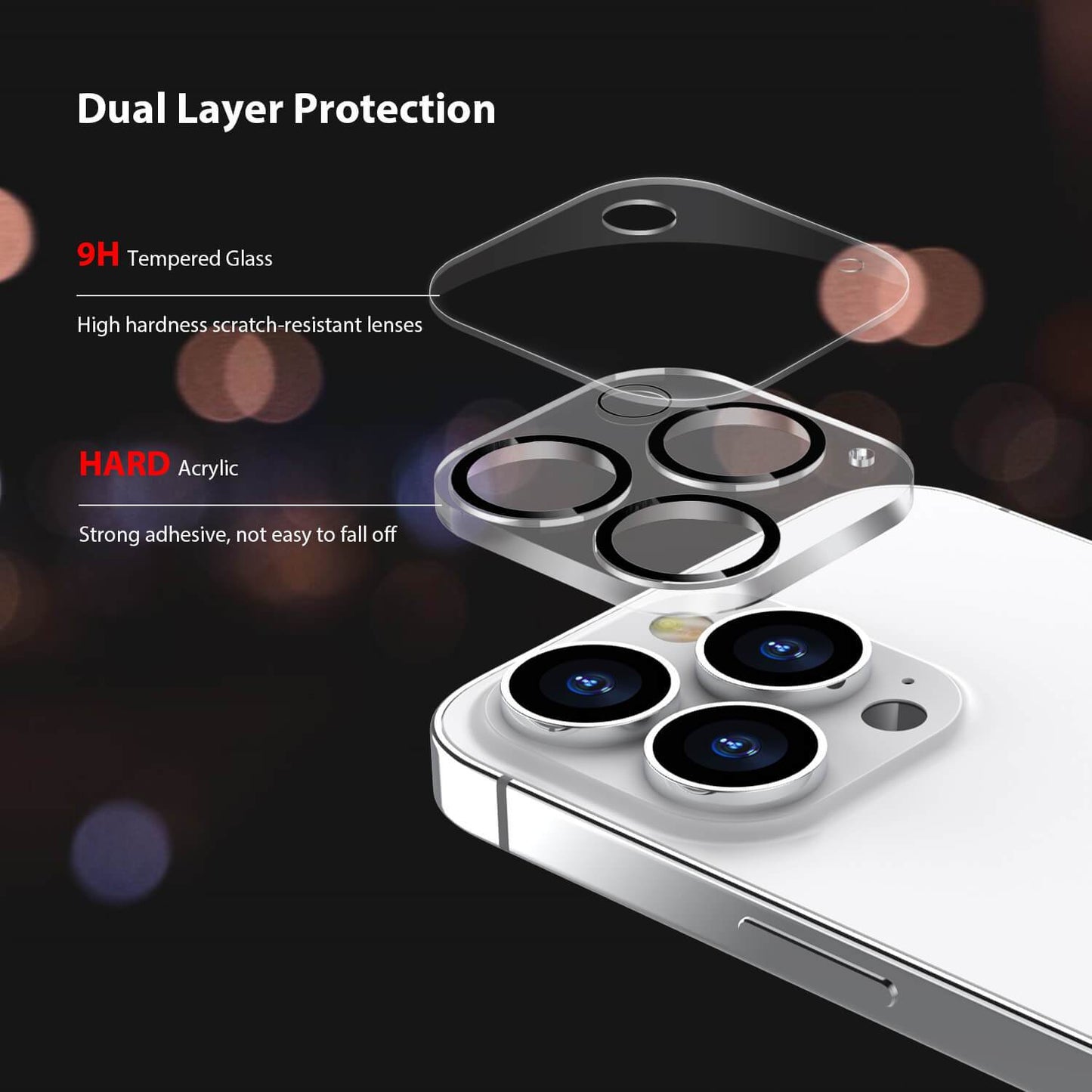 Tough On iPhone 13 Pro Rear Camera Protector Tempered Glass - Toughonstore