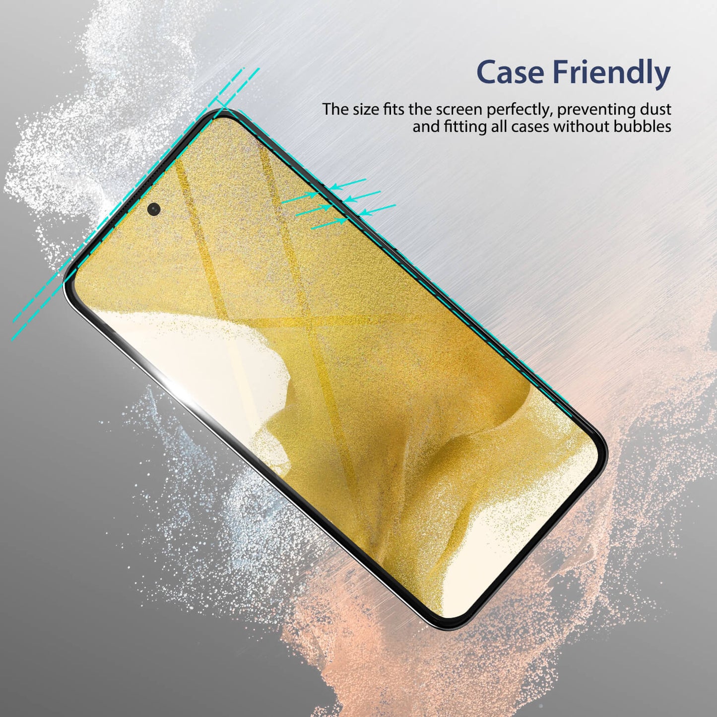 Tough On Samsung Galaxy S22 Plus 5G Tempered Glass Screen Protector Black