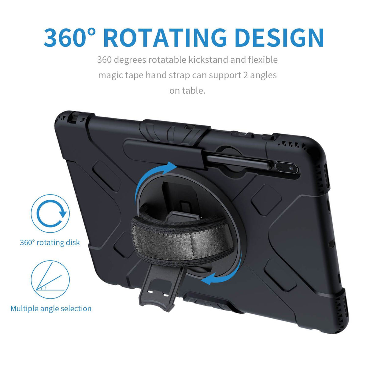 Tough on Samsung Galaxy Tab S7 FE Case Rugged Protection Black - Toughonstore