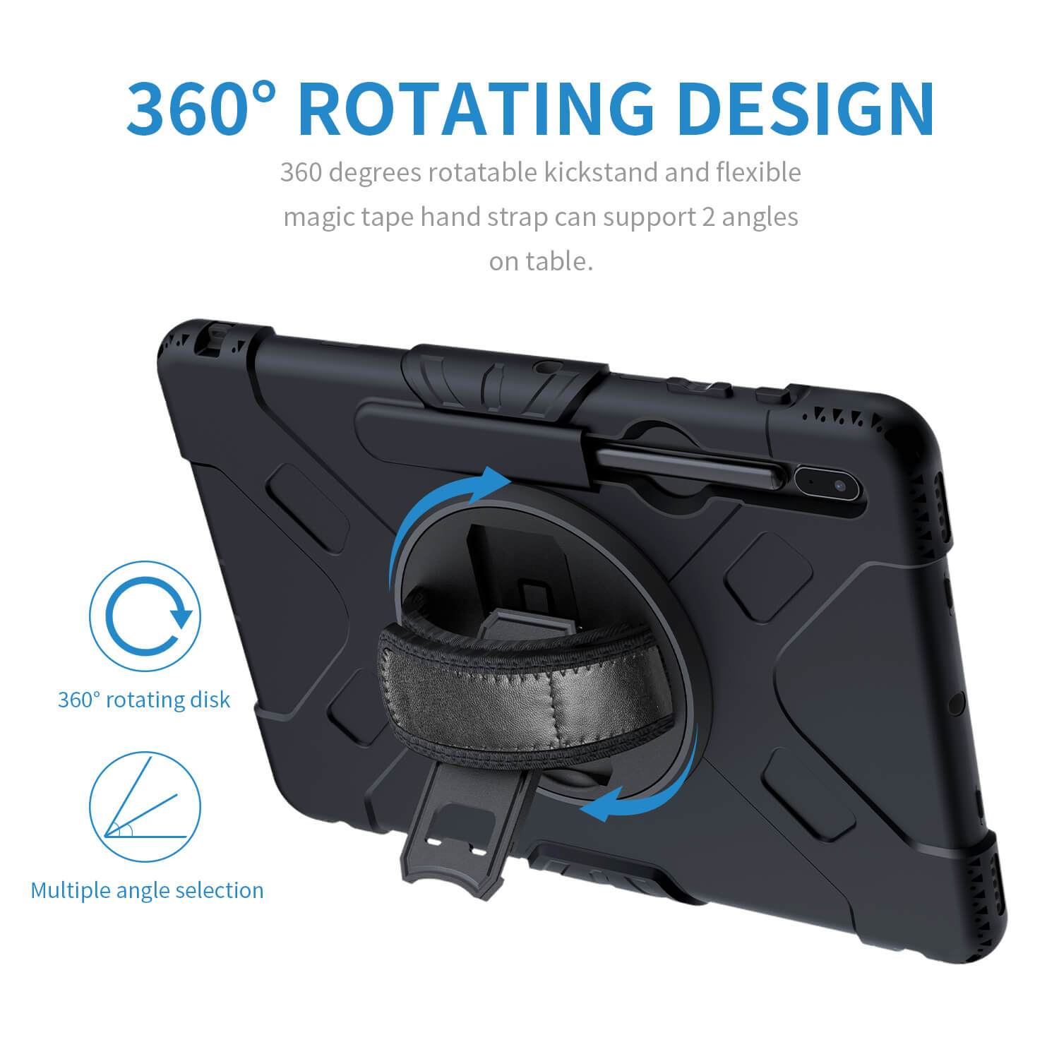 Tough on Samsung Galaxy Tab S7 FE Case Rugged Protection Black - Toughonstore