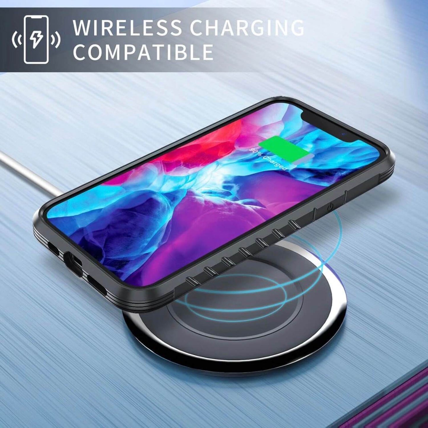 Tough On iPhone 11 Pro Max Case Iron Shield Carbon Fiber Black