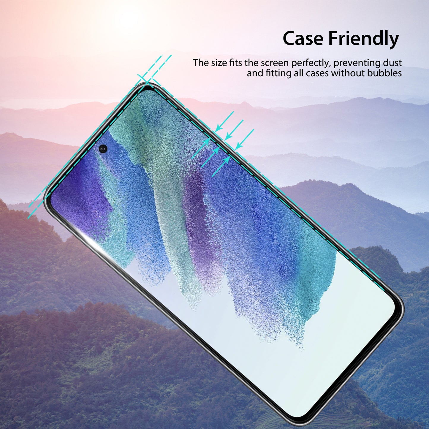 Tough On Samsung Galaxy S21 FE 5G Screen Protector 2.5D Tempered Glass Black