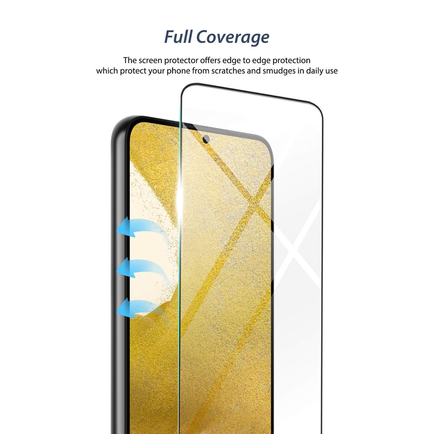 Tough On Samsung Galaxy S22 Plus 5G Tempered Glass Screen Protector Black
