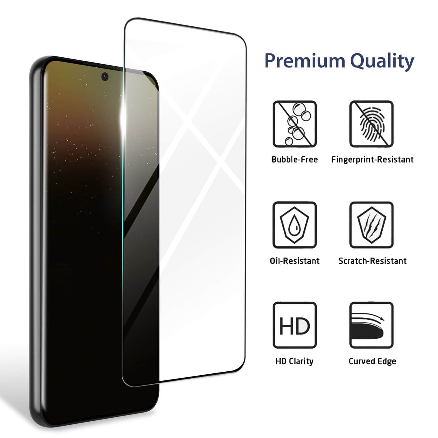 Tough On Samsung Galaxy S22 5G Full Tempered Glass Screen Protector