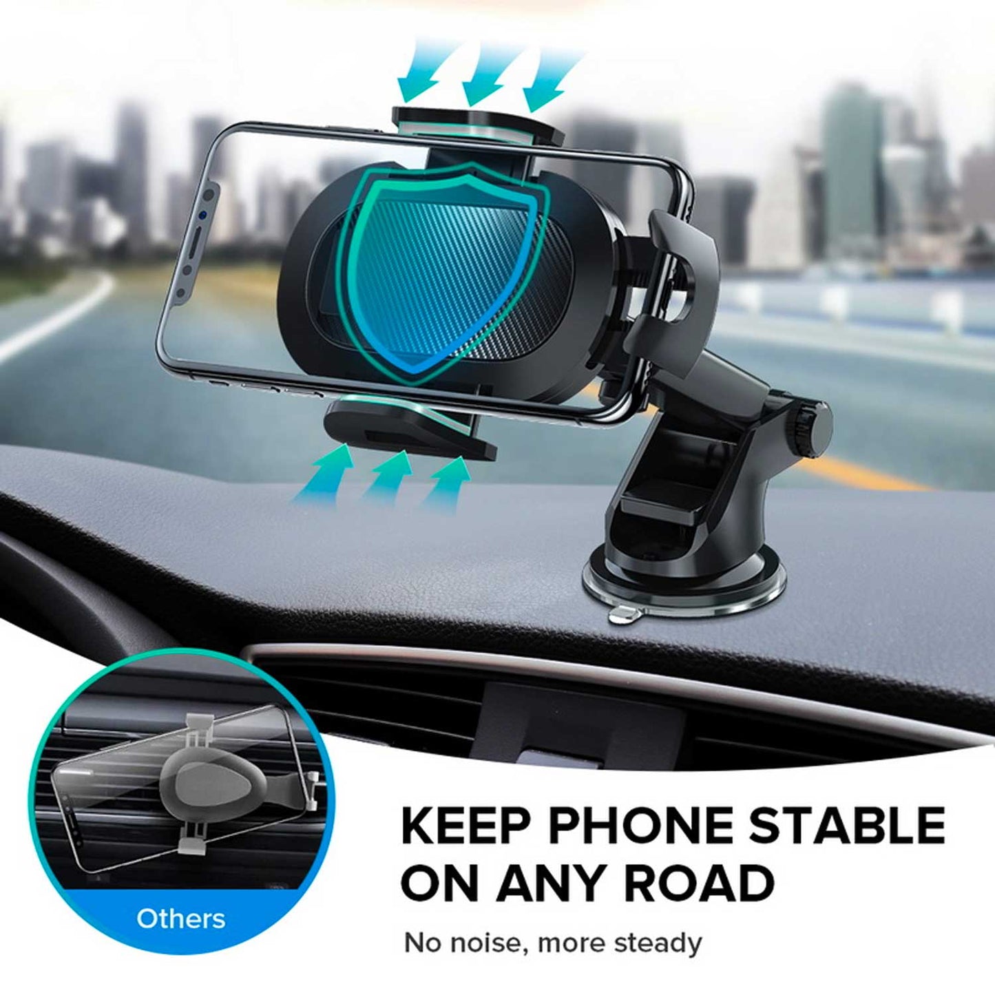 Tough On Universal 360° Smartphone 2-in-1 Car Holder Black - Toughonstore