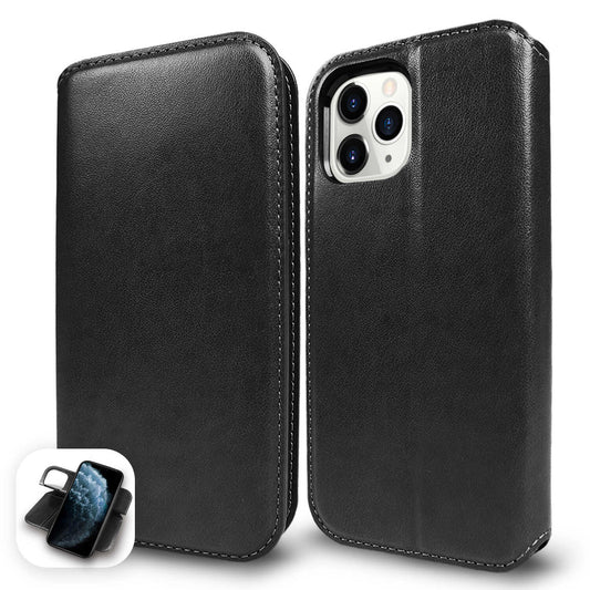 iPhone 12 / iPhone 12 Pro Case Tough On Fine Detachable Leather Black