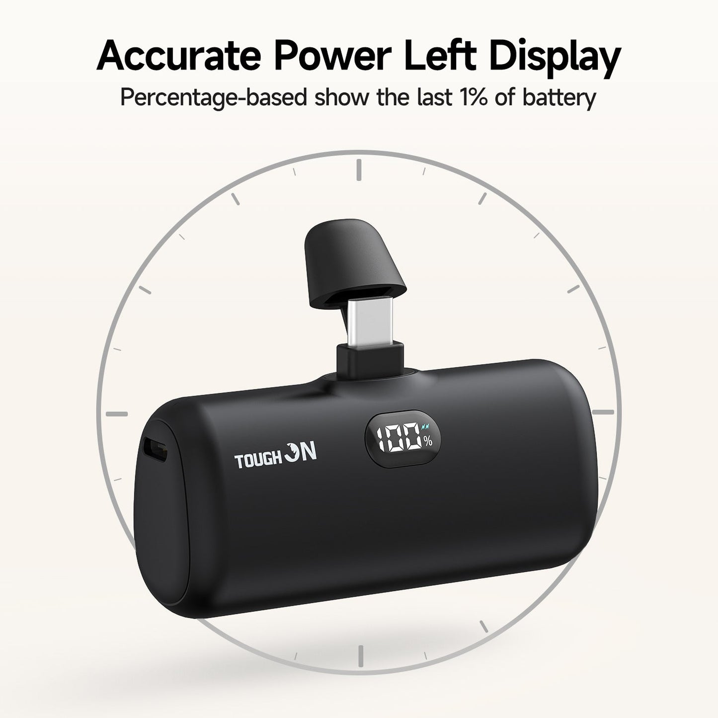 Tough On Mini Portable Charger 5000mAh Power Bank USB C for Samsung Android iPhone 15 & 16 Series