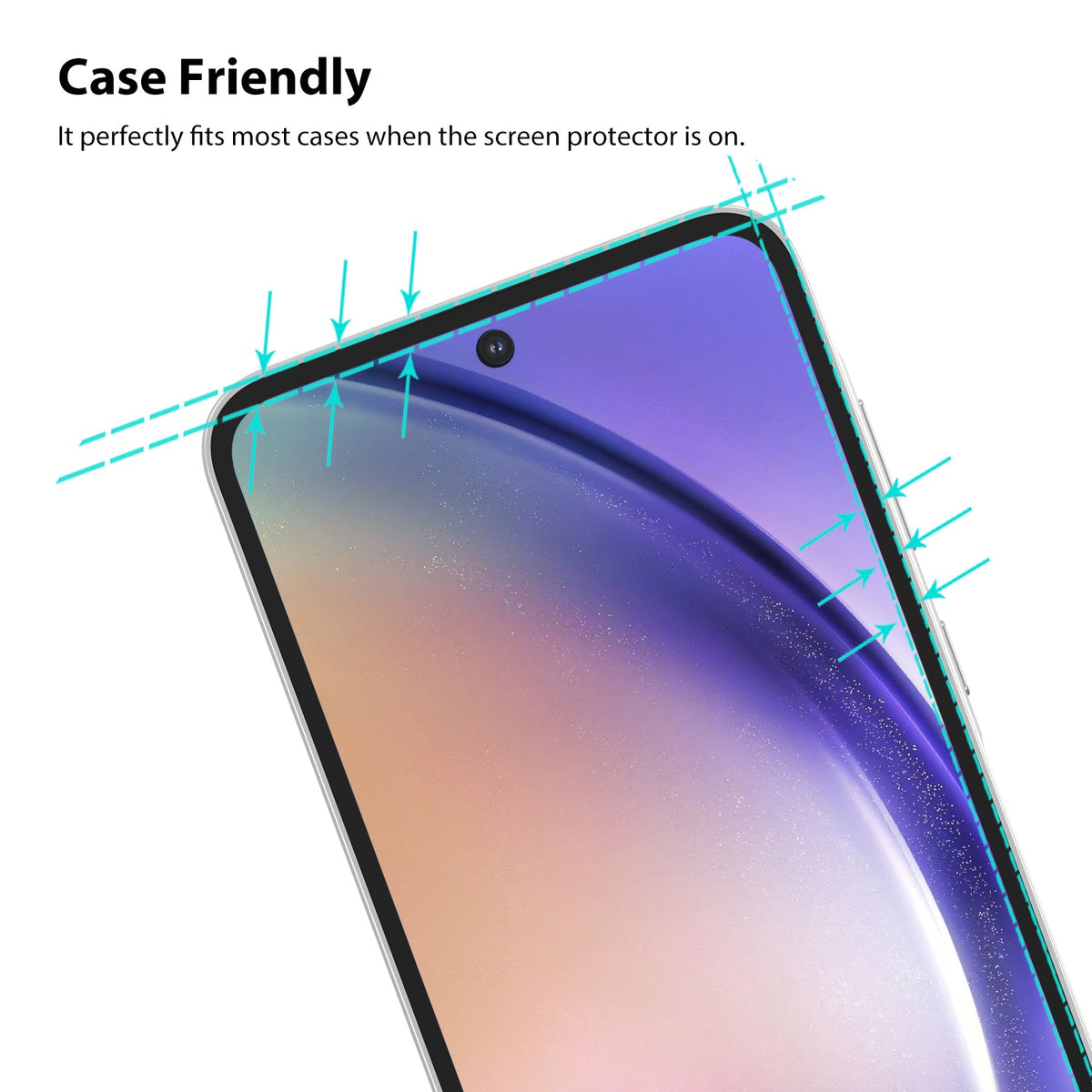Tough On Samsung Galaxy A55 5G 2.5D Tempered Glass Screen Protector Black